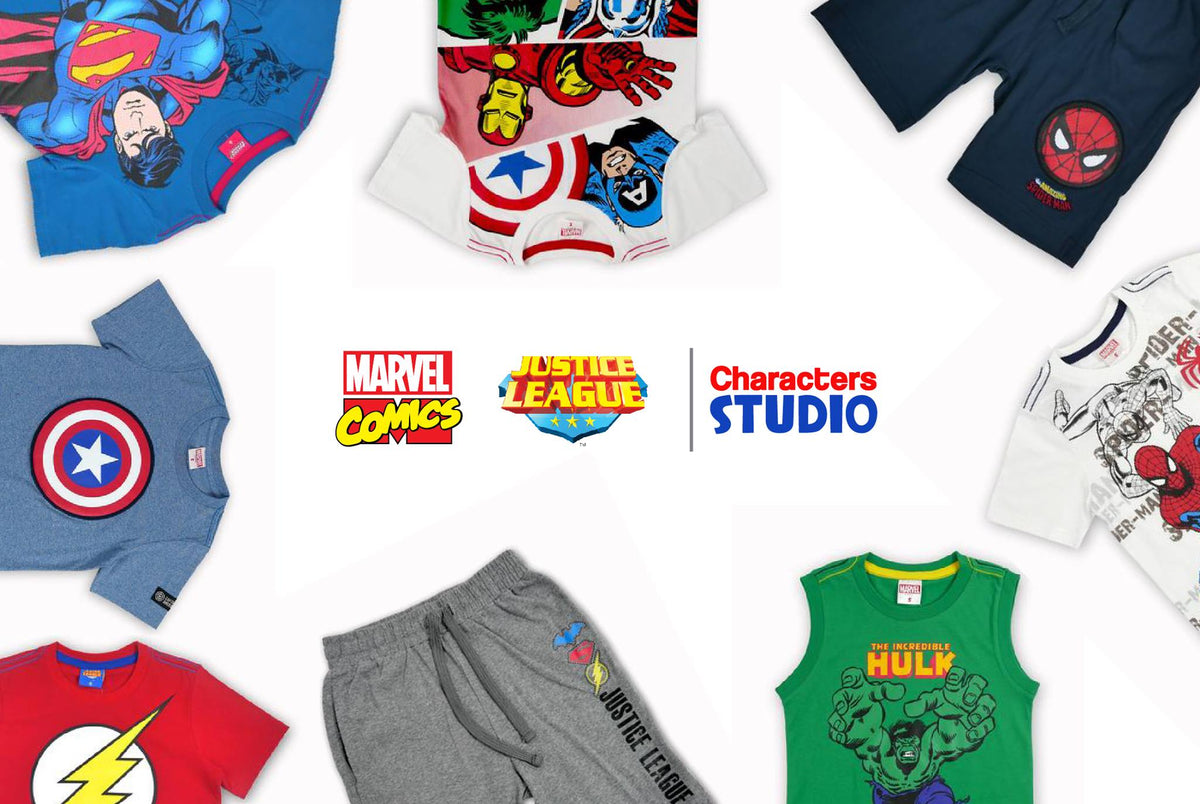 เสื้อผ้า ซุปเปอร์ฮีโร่ มาร์เวล และ ดีซี เด็กชายแบบใหม่ต้อนรับหน้าร้านนี้