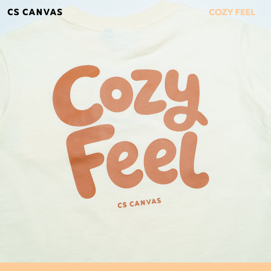 COZY FEEL เสื้อยืดทรงโอเวอร์ไซซ์มีกระเป๋าสามารถติด Patch  สำหรับเด็ก