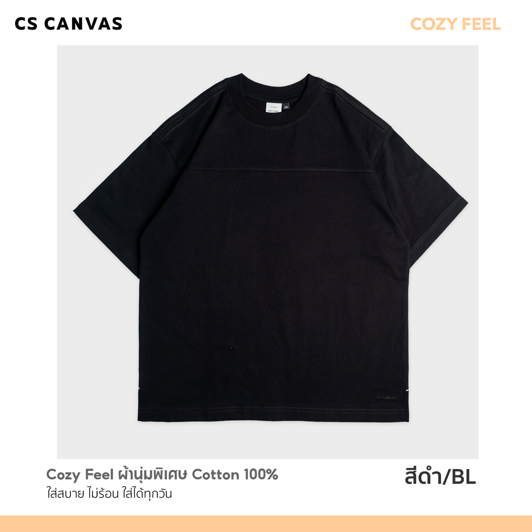 COZY FEEL เสื้อยืดทรงโอเวอร์ไซซ์ มีดีเทลที่เป็นเอกลักษณ์