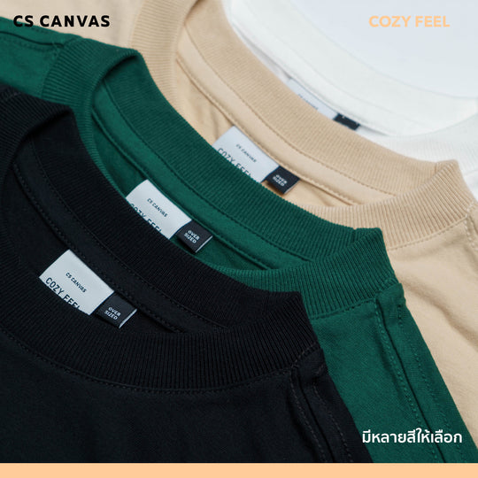 COZY FEEL เสื้อยืดทรงโอเวอร์ไซซ์ มีดีเทลที่เป็นเอกลักษณ์