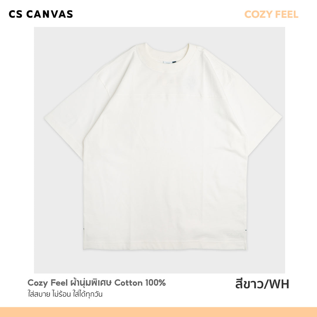 COZY FEEL เสื้อยืดทรงโอเวอร์ไซซ์ มีดีเทลที่เป็นเอกลักษณ์