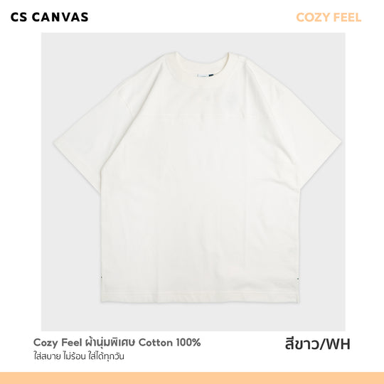 COZY FEEL เสื้อยืดทรงโอเวอร์ไซซ์ มีดีเทลที่เป็นเอกลักษณ์