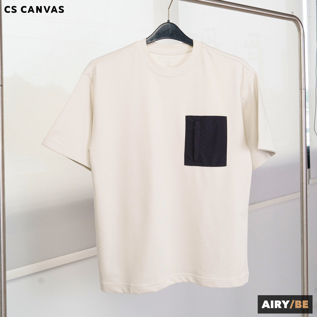 AIRY เสื้อยืดทรงโอเวอร์ไซซ์ มีกระเป๋าซิป