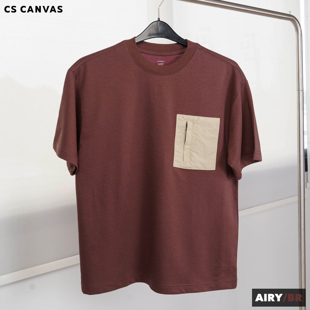 AIRY เสื้อยืดทรงโอเวอร์ไซซ์ มีกระเป๋าซิป