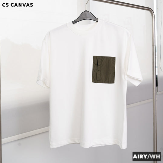 AIRY เสื้อยืดทรงโอเวอร์ไซซ์ มีกระเป๋าซิป