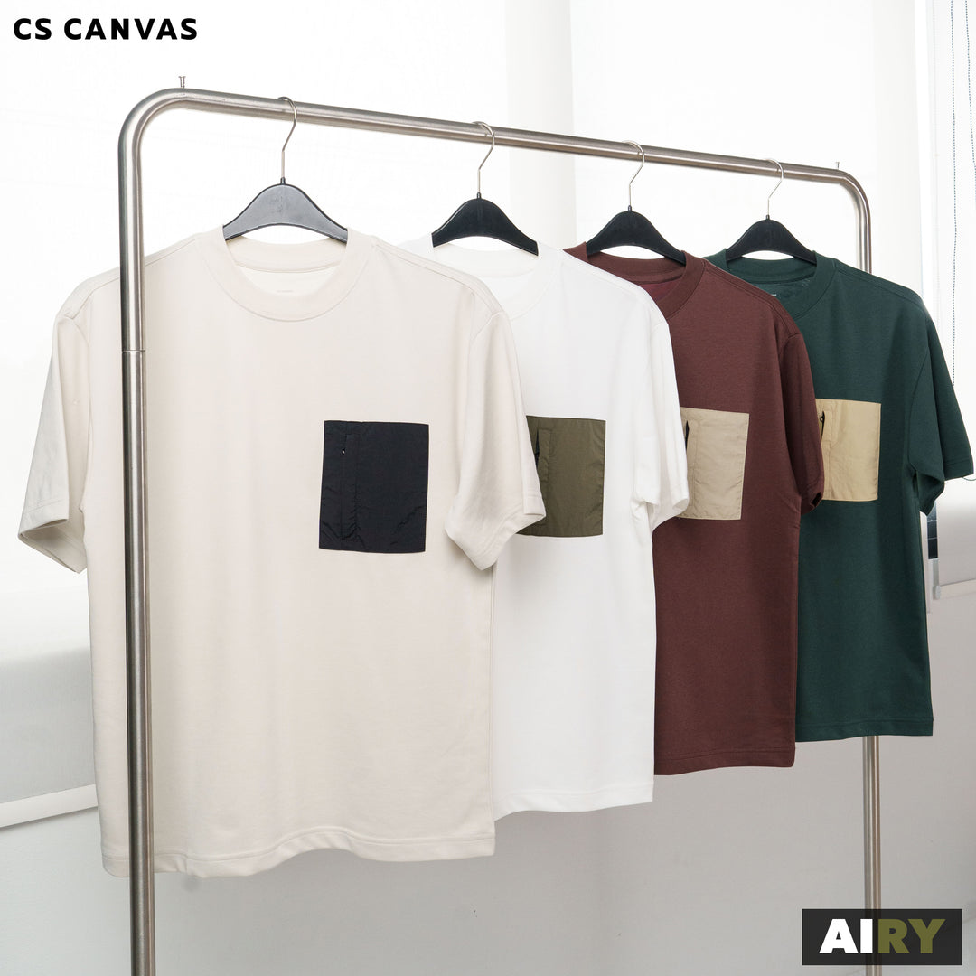 AIRY เสื้อยืดทรงโอเวอร์ไซซ์ มีกระเป๋าซิป