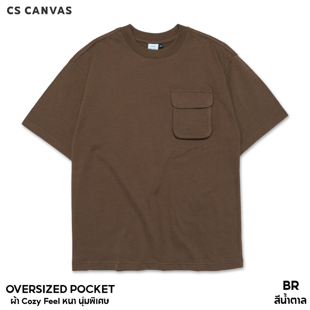 COZY FEEL เสื้อยืดทรงโอเวอร์ไซซ์มีกระเป๋า