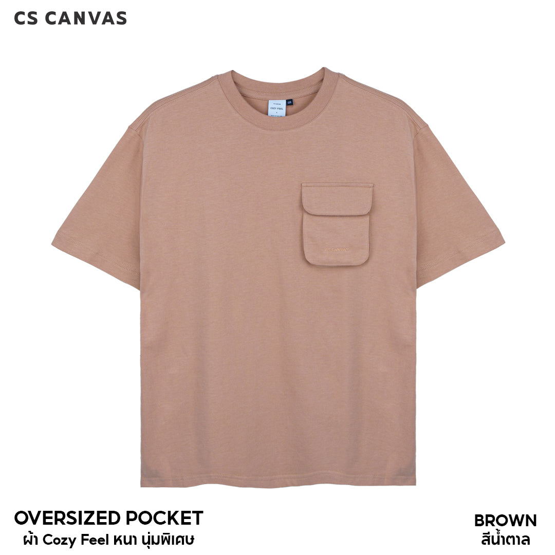 COZY FEEL เสื้อยืดทรงโอเวอร์ไซซ์มีกระเป๋า