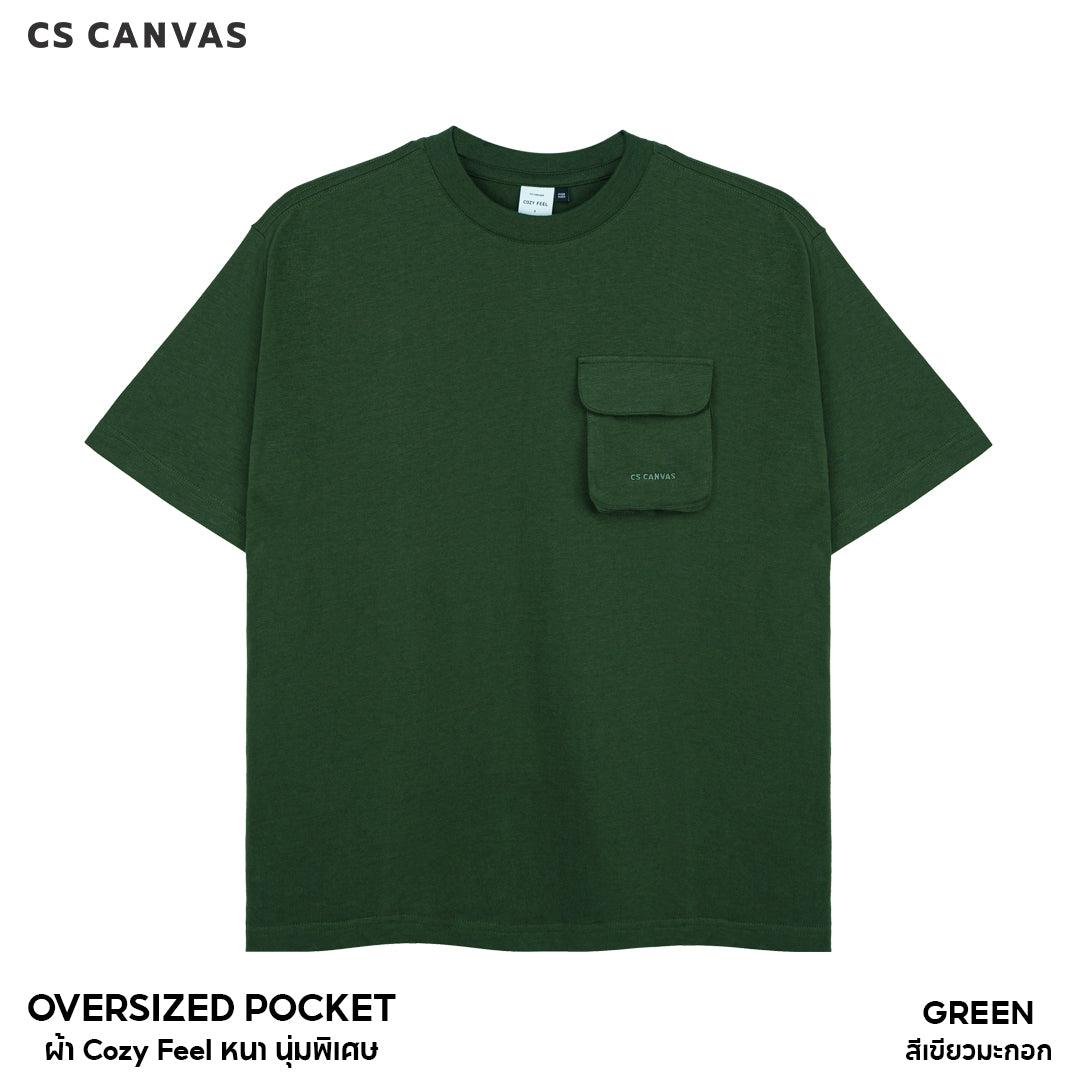 COZY FEEL เสื้อยืดทรงโอเวอร์ไซซ์มีกระเป๋า