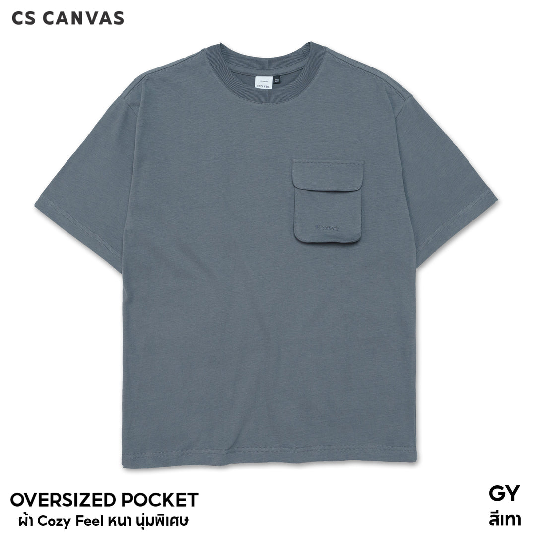 COZY FEEL เสื้อยืดทรงโอเวอร์ไซซ์มีกระเป๋า