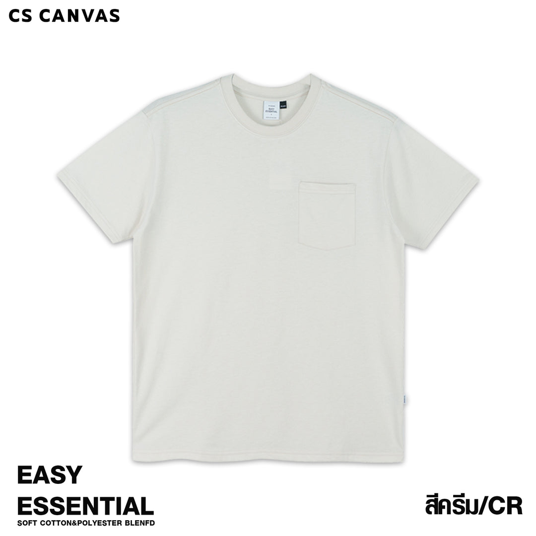 EASY ESSENTIAL เสื้อยืดทรงรีแลกซ์มีกระเป๋า