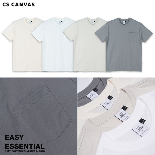 EASY ESSENTIAL เสื้อยืดทรงรีแลกซ์มีกระเป๋า