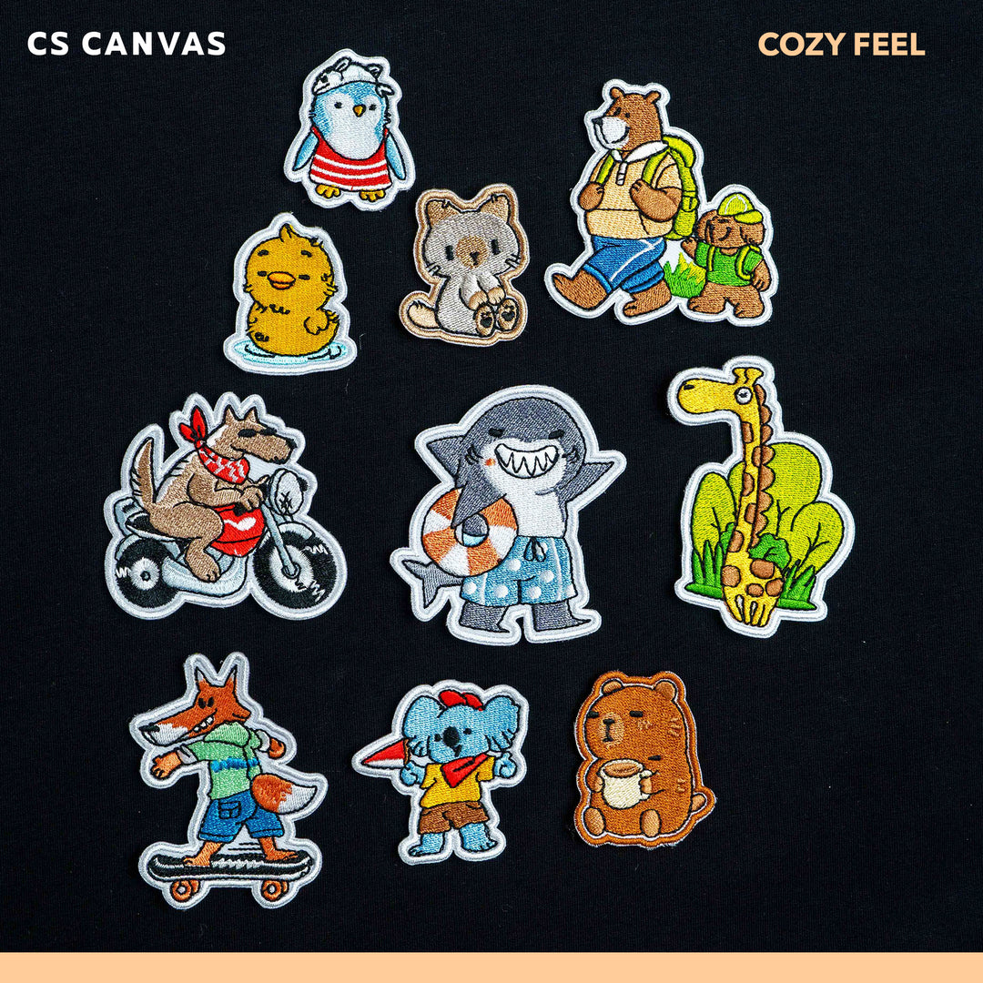 COZY FEEL เสื้อยืดทรงโอเวอร์ไซซ์มีกระเป๋าสามารถติด Patch  สำหรับเด็ก