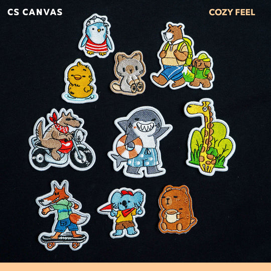 COZY FEEL เสื้อยืดทรงโอเวอร์ไซซ์มีกระเป๋าสามารถติด Patch  สำหรับเด็ก